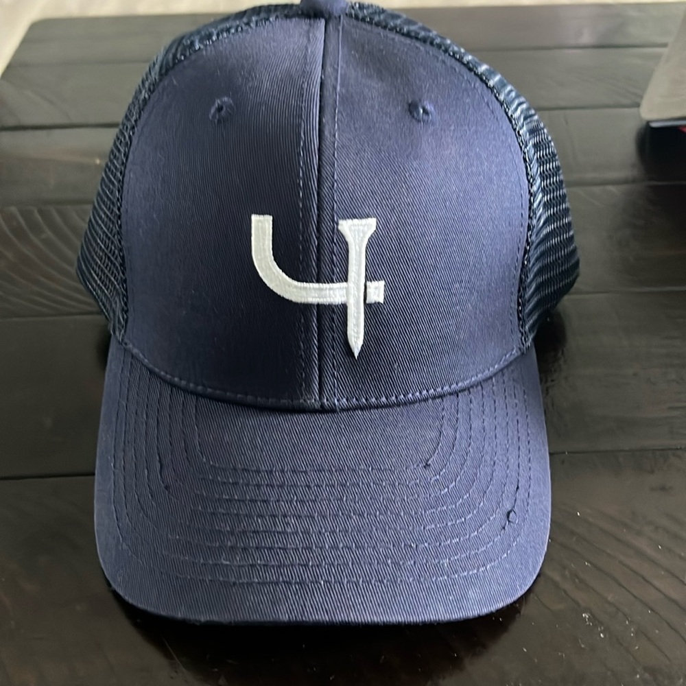 Unworn blue adjustable hat